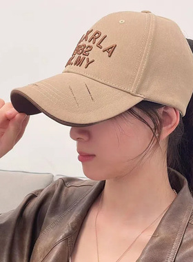 新款宽帽檐空顶棒球帽女春夏户外运动扎高马尾显脸小遮阳鸭舌帽