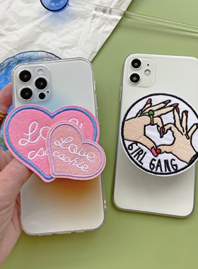 TRstudio爱心手机壳气囊支架伸缩可爱辣妹风适用于phone1311安卓