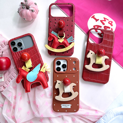 原创设计马年红本命年支架壳