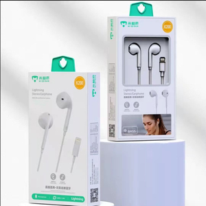 米崎盾K200半入耳式适用于苹果接口智能弹窗有线耳机隔音降噪Y