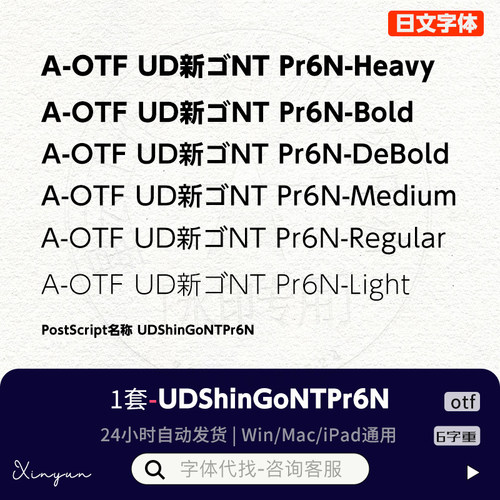 UDShinGoNTPr6N A-OTF UD新ゴNT Pr6N A-OTF  日文字体素材
