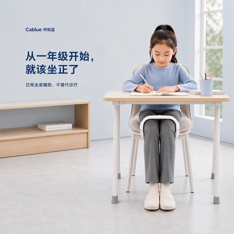 小学生坐姿矫正器儿童写字姿势纠正一二三年级防驼背免安装可调