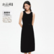 水云间黑色丝绒背心连衣裙女赫本风珍珠钉珠聚会小礼裙子2026新款
