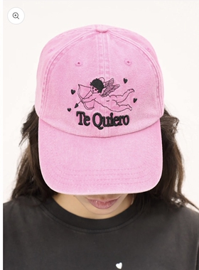 法国Carne Bollente弯檐棒球帽男女同款丘比特和“TeQuiero”刺绣