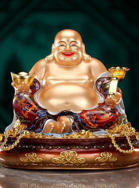 彩铜弥勒佛摆件大肚佛笑佛