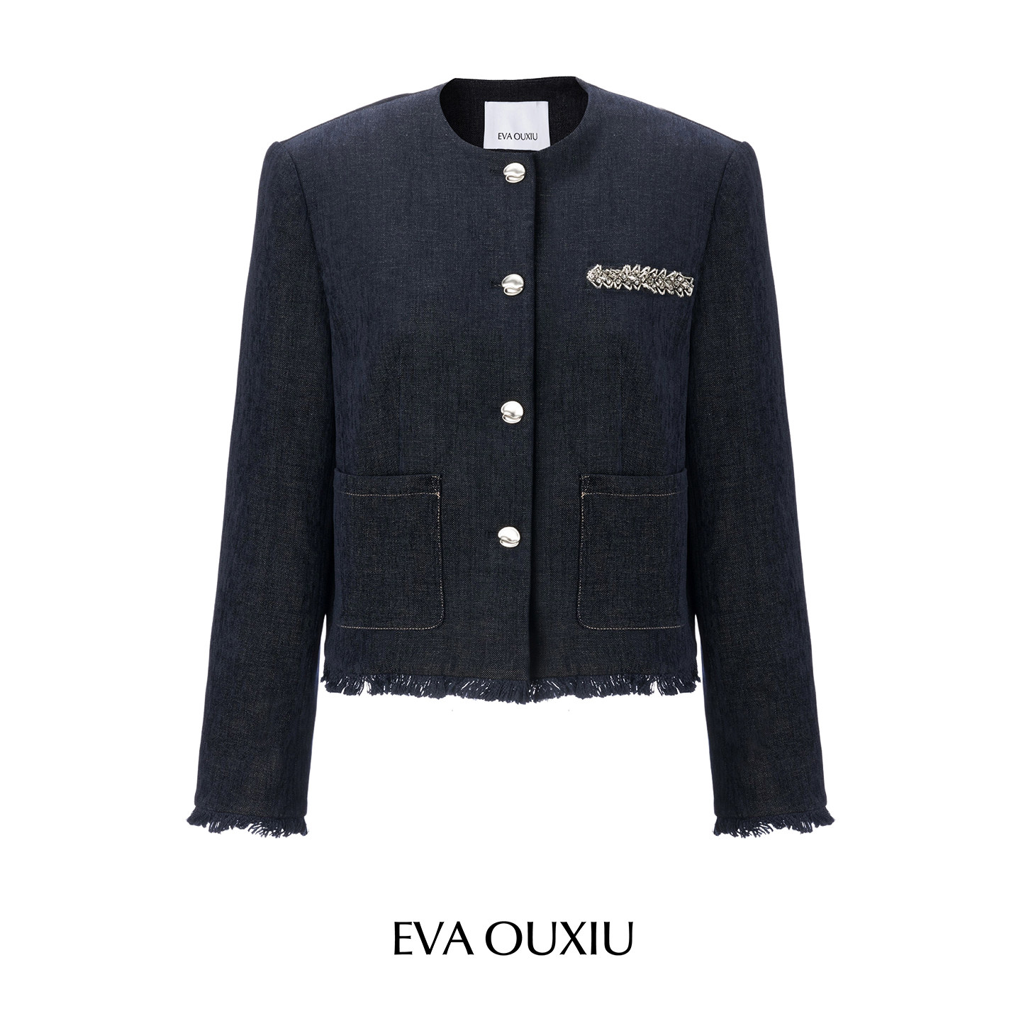 EVAOUXIU商场同款气质通勤高智感短外套女冬季新款小香风流苏上衣,女装/女士精品,短外套,淘宝优惠券,粉丝福利购,淘宝优惠卷