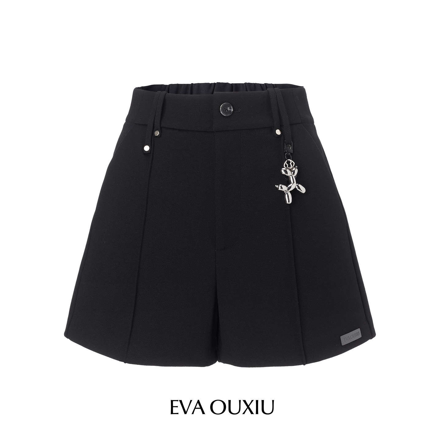 EVAOUXIU商场同款冬季新款简约显瘦松紧腰休闲阔腿短裤松弛高智感,女装/女士精品,短裤,淘宝优惠券,粉丝福利购,淘宝优惠卷