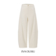EVAOUXIU冬季 亲肤松弛感百搭长裤 新商场同款 简约显瘦宽松弯刀裤