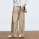 撞色抽绳松紧腰叠褶长裤 EVAOUXIU秋季 百搭显瘦阔腿裤