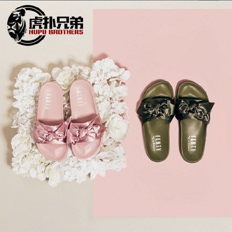 puma rihanna fenty 彪马蕾哈娜蝴蝶结丝带毛毛拖鞋毛绒泫雅凉鞋
