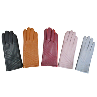 女士秋冬保暖分指皮U手套百搭时尚多色可选柔软舒适开车骑行手套
