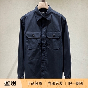 现货 Zegna 春夏男士弹力棉双口袋翻领衬衫夹克外套UDV16A7