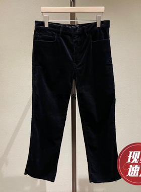 正品现货 Haider Ackermann 秋冬男士厚款灯芯绒黑色阔腿休闲裤