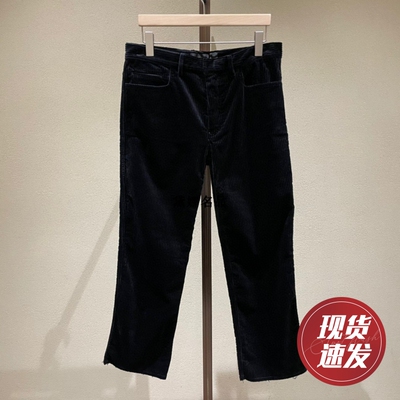 正品现货 Haider Ackermann 秋冬男士厚款灯芯绒黑色阔腿休闲裤