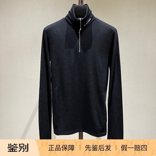 Sander Jil 24秋冬男士 薄款 J47GC0021 正品 半拉链高领羊毛衫 现货