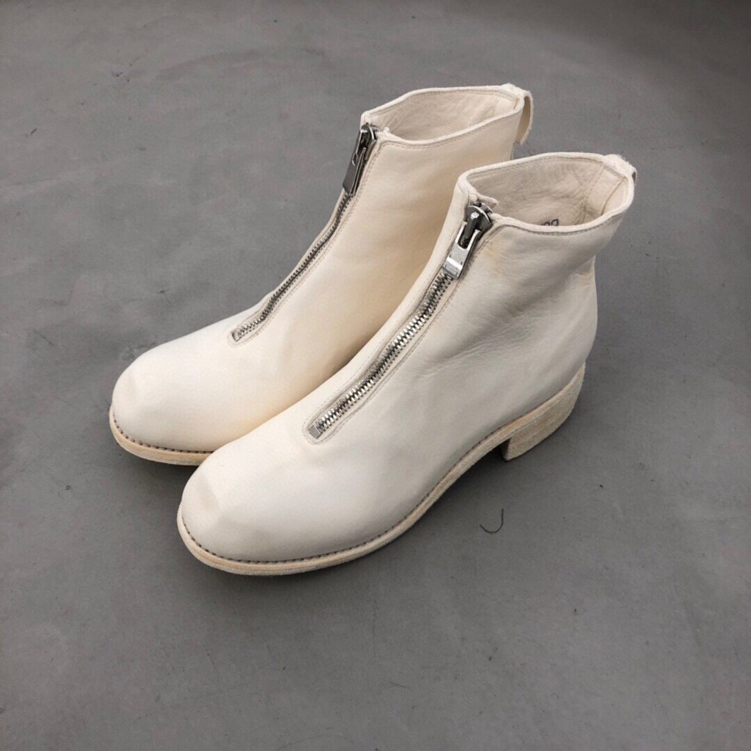 正品现货 Guidi PL1 鬼帝 前拉链马皮中帮鞋