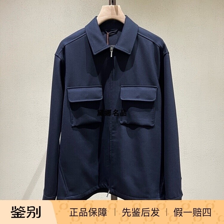 正品现货 Loro Piana 25秋冬男士羊毛翻领拉链夹克外套 FAQ8865