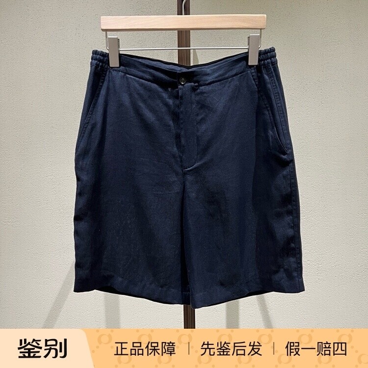 正品现货 Loro Piana诺悠翩雅 25春夏男士纯亚麻抽绳短裤 FAP4184