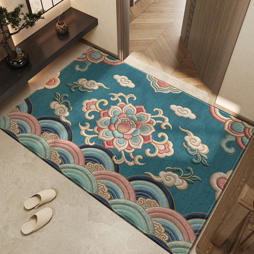 新中式入户门地垫喜庆家用门垫进门地毯门口防滑垫子耐脏高级脚垫