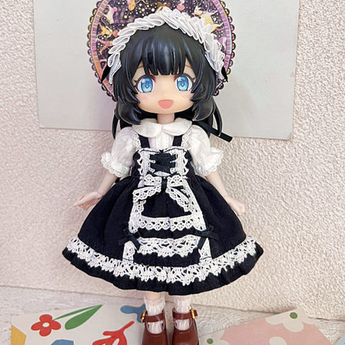 ob11  阿巳2.0 12分娃衣 Lolita蕾丝洋装 吊带裙 古早日系风