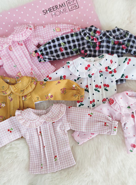 特价blytheob24 小布 licca现货樱桃草莓图案娃娃领衬衫