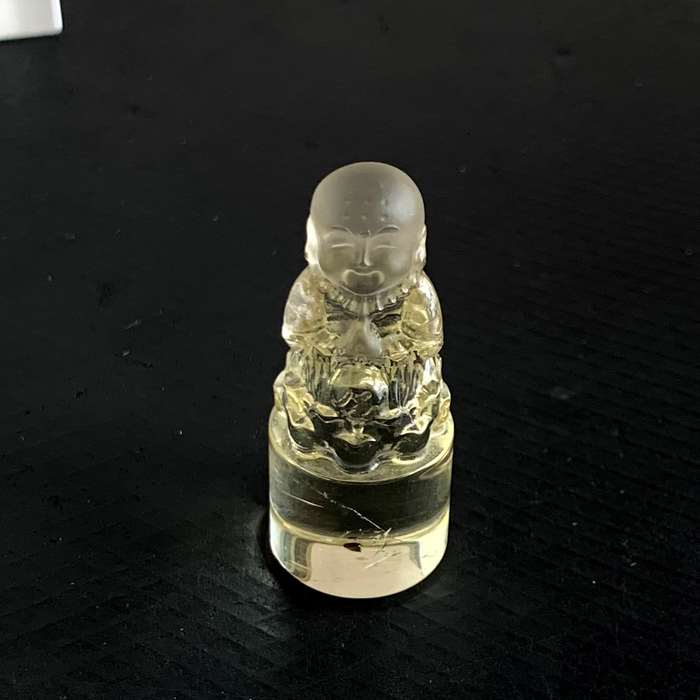 天然黄水晶印章黄色水晶娃娃佛手工雕刻圆章私人闲章姓名书画刻字