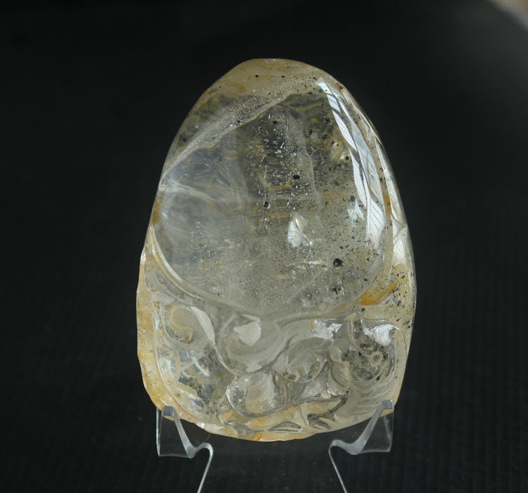 水玉冰魄天然白水晶幽灵雕刻把玩 水晶雕刻手把件