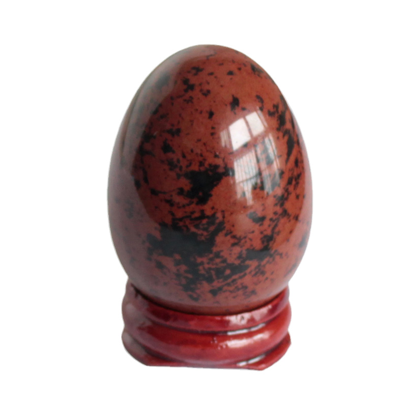 水玉冰魄天然红曜石把玩 金丝黑曜石原石鸡蛋手把件 虎绒石实物