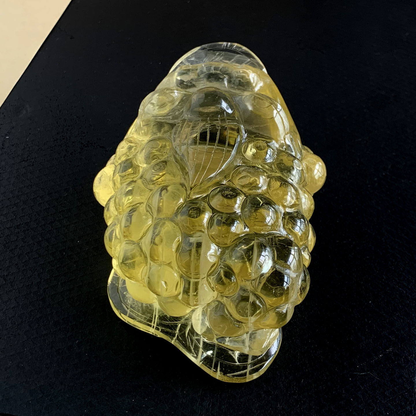 天然黄水晶三角蟾摆件