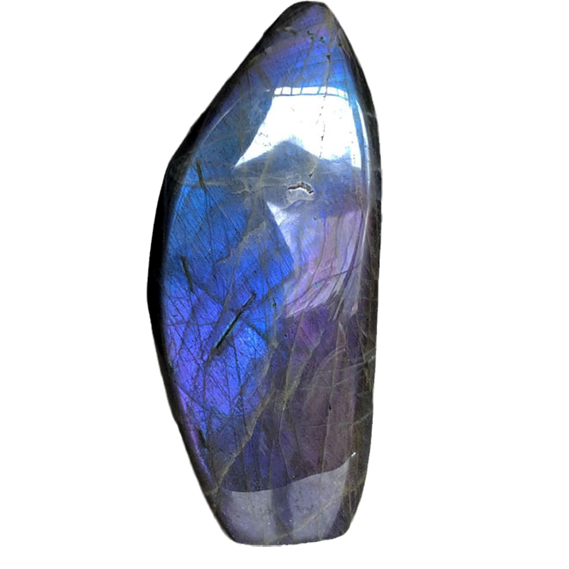 水玉冰魄天然紫色拉长石摆件 钠长石家居摆饰 奇光异彩马达加斯加