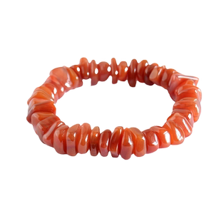 水玉冰魄天然南红玛瑙手链不规则随形碎石手串 柿子红火焰红实物