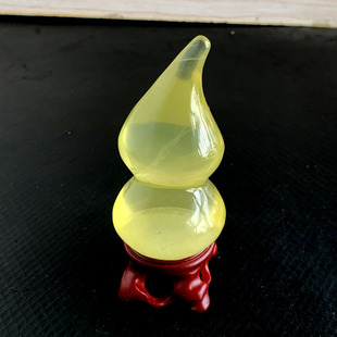 天然黄水晶葫芦把玩原石手把件家居办公桌面摆件福禄星光实物