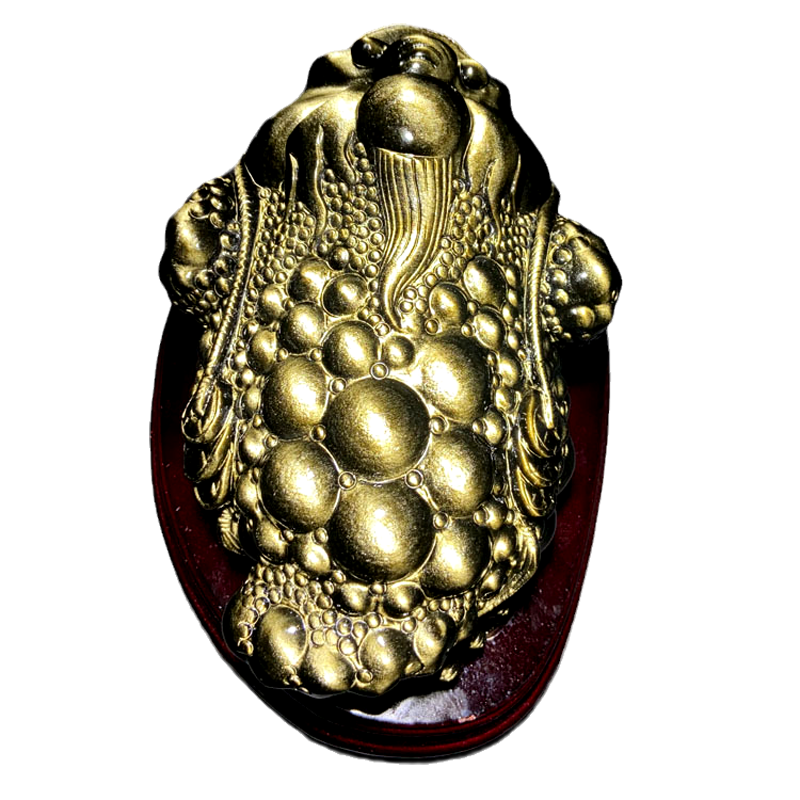 天然金曜石三角金蟾家居摆件