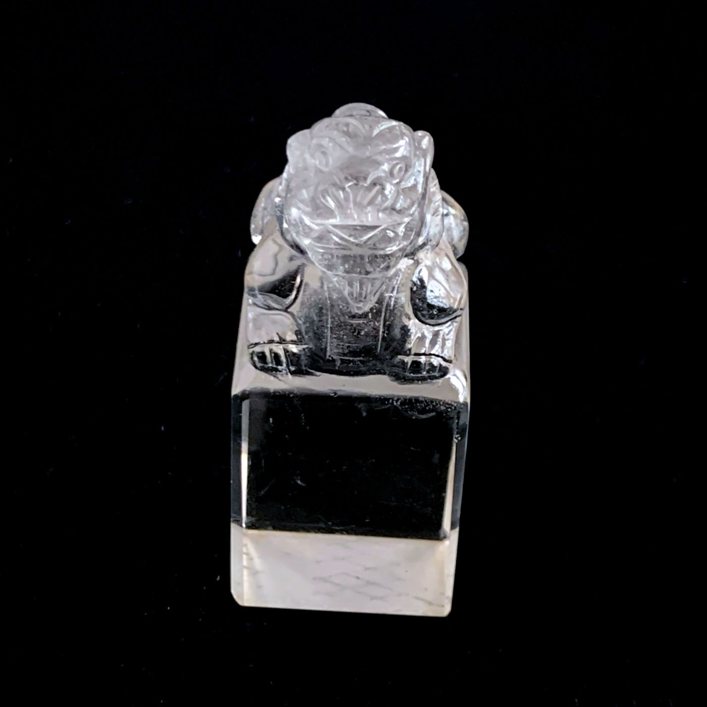 天然白水晶雕刻貔貅印章