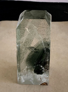 天然白水晶印章共生绿幽灵闲章私章书画章姓名章绿色财风水定制