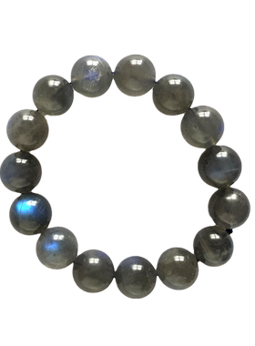 天然大号拉长石手链蓝光