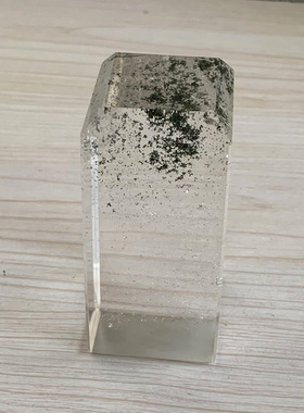 实物绿幽灵印章天然白水晶大号4.5方章私章闲章书画刻字定制绿色