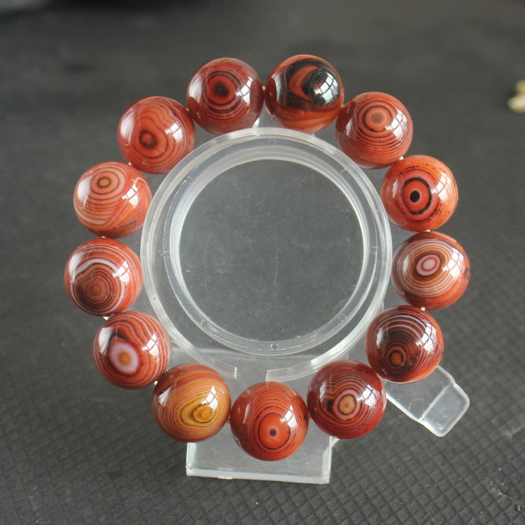 水玉冰魄天然缠丝玛瑙手链 玛瑙原石手链天眼 手串实物