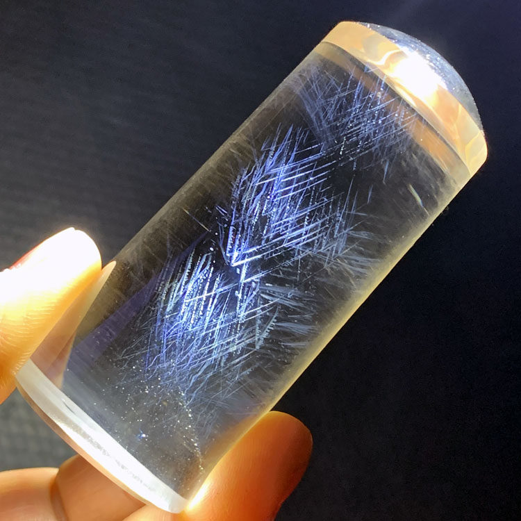 天然白水晶印章大号蓝针圆章私章书画隐形的翅膀步步高刻字步步高