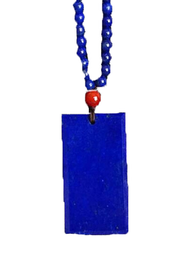 吊坠挂件原色方牌项链天然青金石