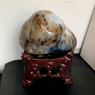 海洋玉髓摆件天然水草玛瑙原石家居办公桌面摆饰象形花草实物