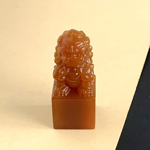 原色无优化天然巴西玛瑙狮子印章书画首尾方章收藏闲章私章刻字