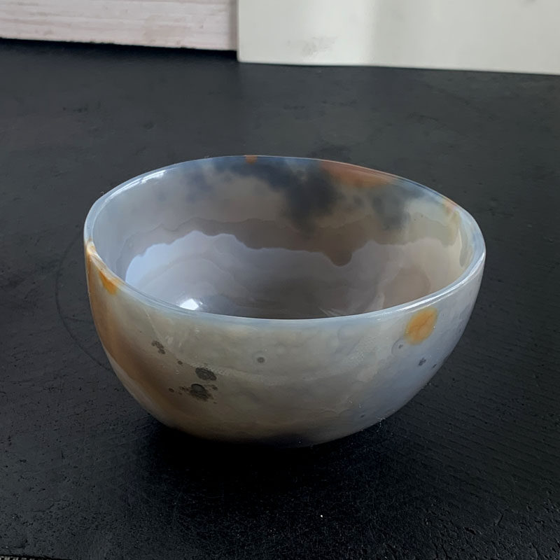 天然玛瑙碗摆件玉髓聚宝盆笔洗