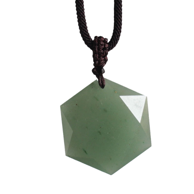 天然东陵玉大卫星吊坠毛衣链