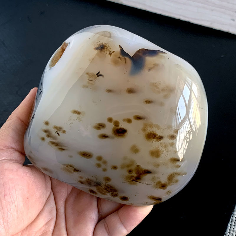 水玉冰魄天然水草玛瑙摆件 玛瑙把玩 手把件 奇石 像形花草
