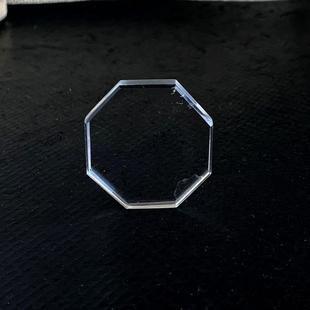 水玉冰魄天然白水晶吊坠八角形项链送绳清透八边形挂件实物八卦