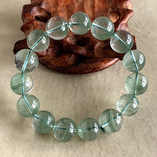 天然绿幽灵手链水晶手串聚宝盆