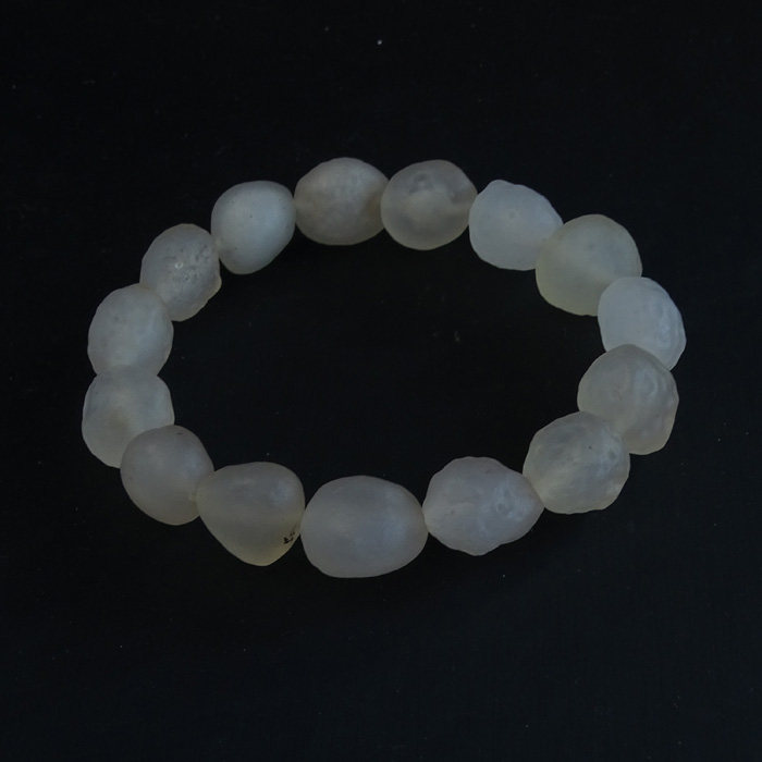 水玉冰魄 天然白玛瑙手链 阿拉善原石手串 籽玛瑙实物 一图一物