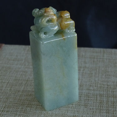 天然翡翠A货印章料055缅甸原石貔貅雕刻实物玉料送证书包刻实物