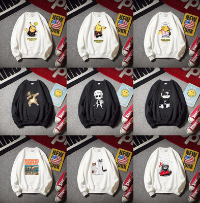 加绒加厚青年冬季无帽套头卫衣